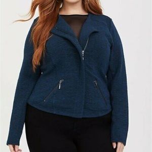Teal Knit Biker Jacket from Torrid